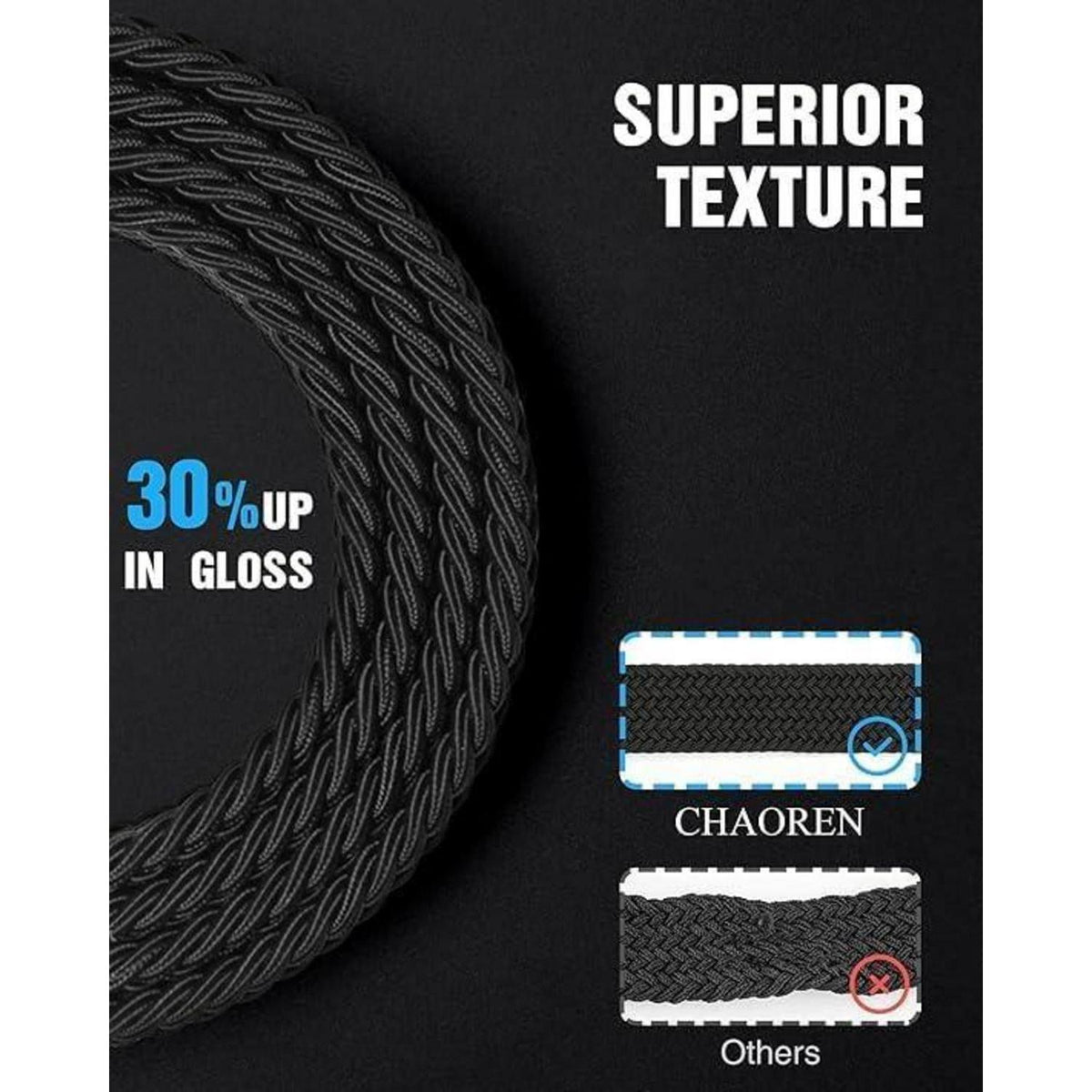 Elastischer Flechtgürtel Herren, Stoff Stretch, lochfrei, 35mm, Schwarz