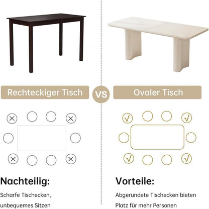 Weißer Esstisch Set mit 6 gepolsterten Stühlen – Modern & Platzsparend
