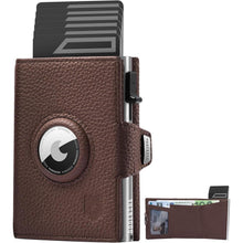 Smart Wallet mit Münzfach, RFID Schutz, Leder, Schwarz Silber Braun