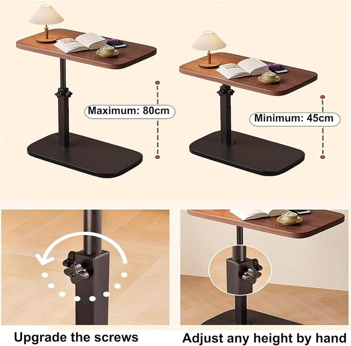 Kleiner Beistelltisch C Form Holz Schwarz Wohnzimmer Schlafzimmer