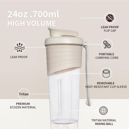 2er Pack Protein Shaker TRITAN 700ml Schwarz Weiß Fitness Shake