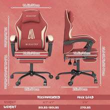 Gaming Stuhl mit Fußstütze und Ergonomie-Eigenschaften