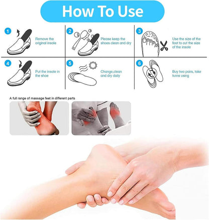 Magnetische Massage Gel Einlegesohlen Akupressur 1 Paar Blau Orthopädisch