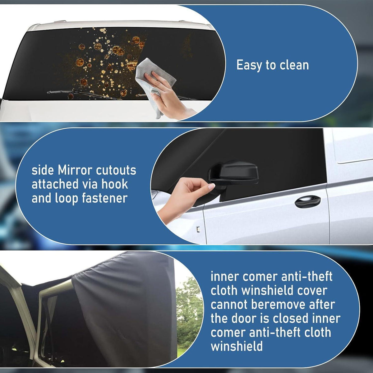 Frontscheibenabdeckung Ford Transit Custom 2012-2022 Verdunkelung