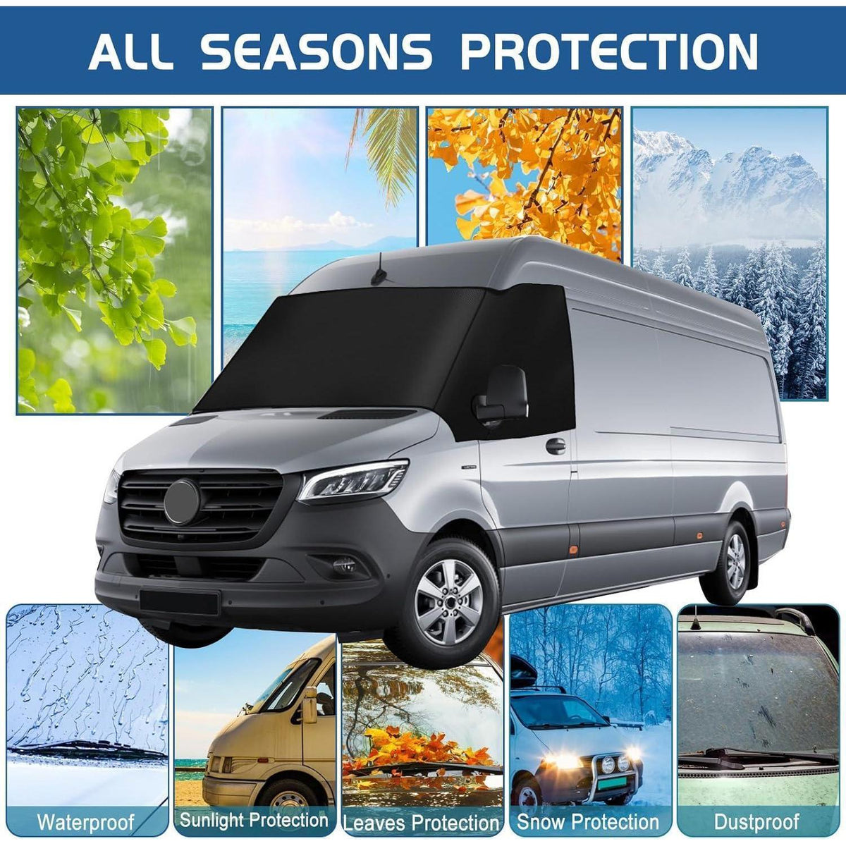 Frontscheibenabdeckung Ford Transit Custom 2012-2022 Verdunkelung