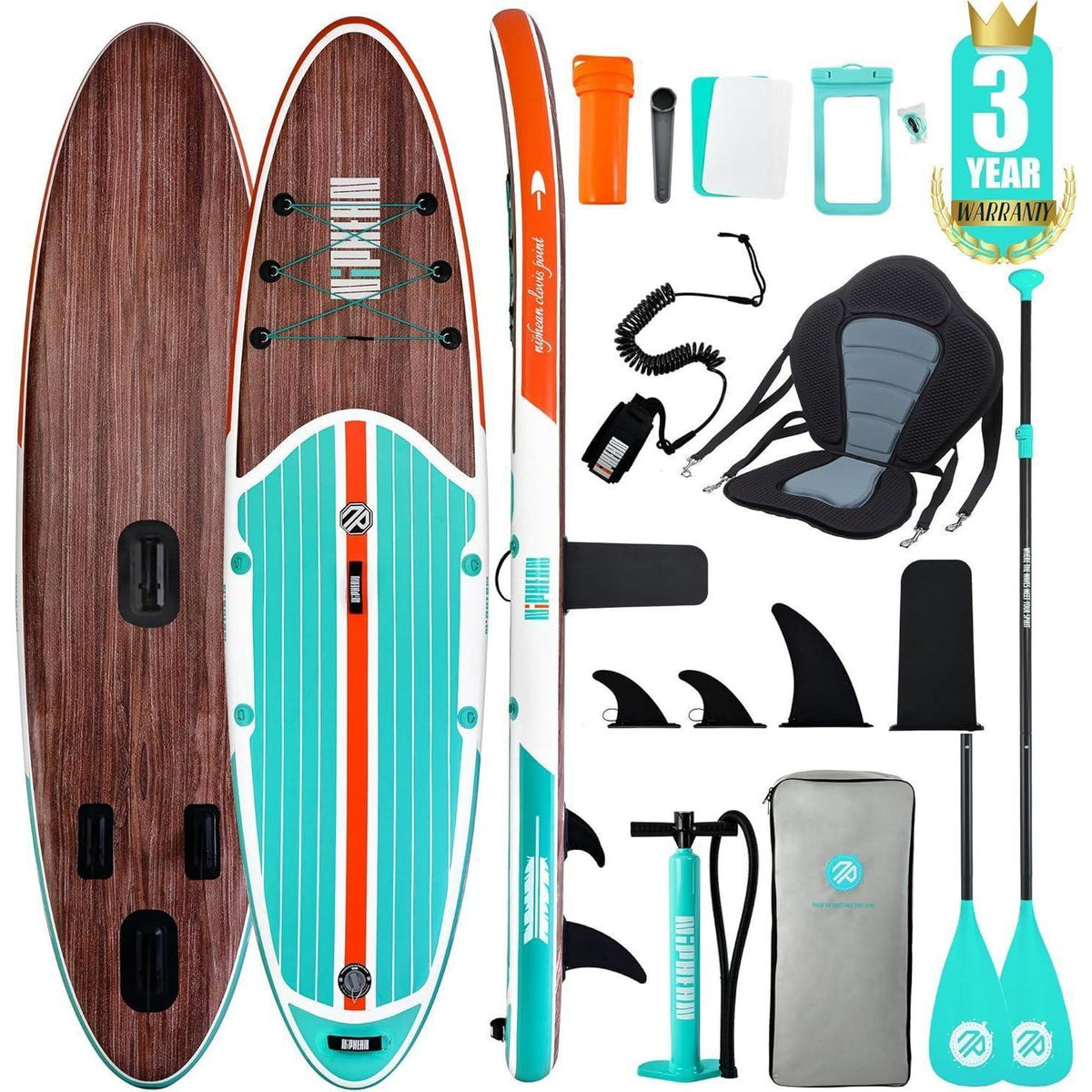Aufblasbares Stand Up Paddle Board für Erwachsene, 320cm, 200kg Tragkraft, mit Sitz