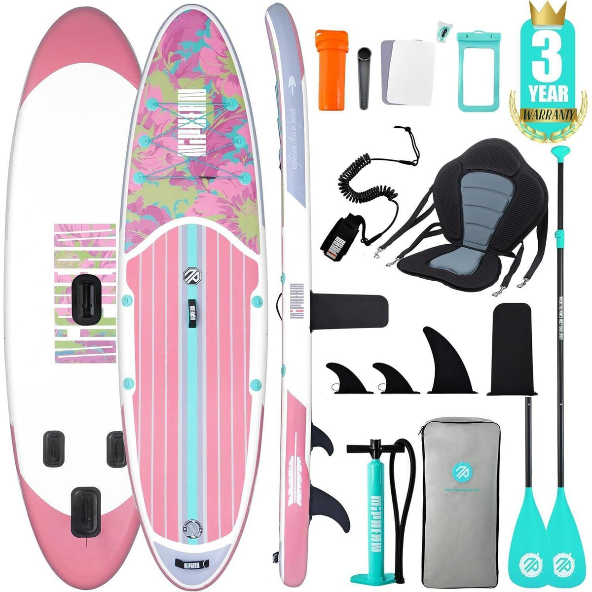 Aufblasbares Stand Up Paddle Board für 2 Personen mit Sitz & Zubehör