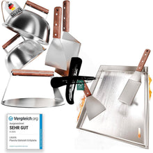 Edelstahl Plancha Grillplatte 30x40cm mit Burger Master Set