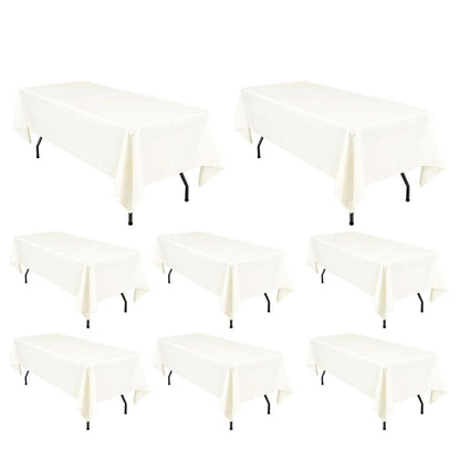 8x Elfenbein Tischdecken Rechteckig 153x320cm – Hochzeit, Bankett