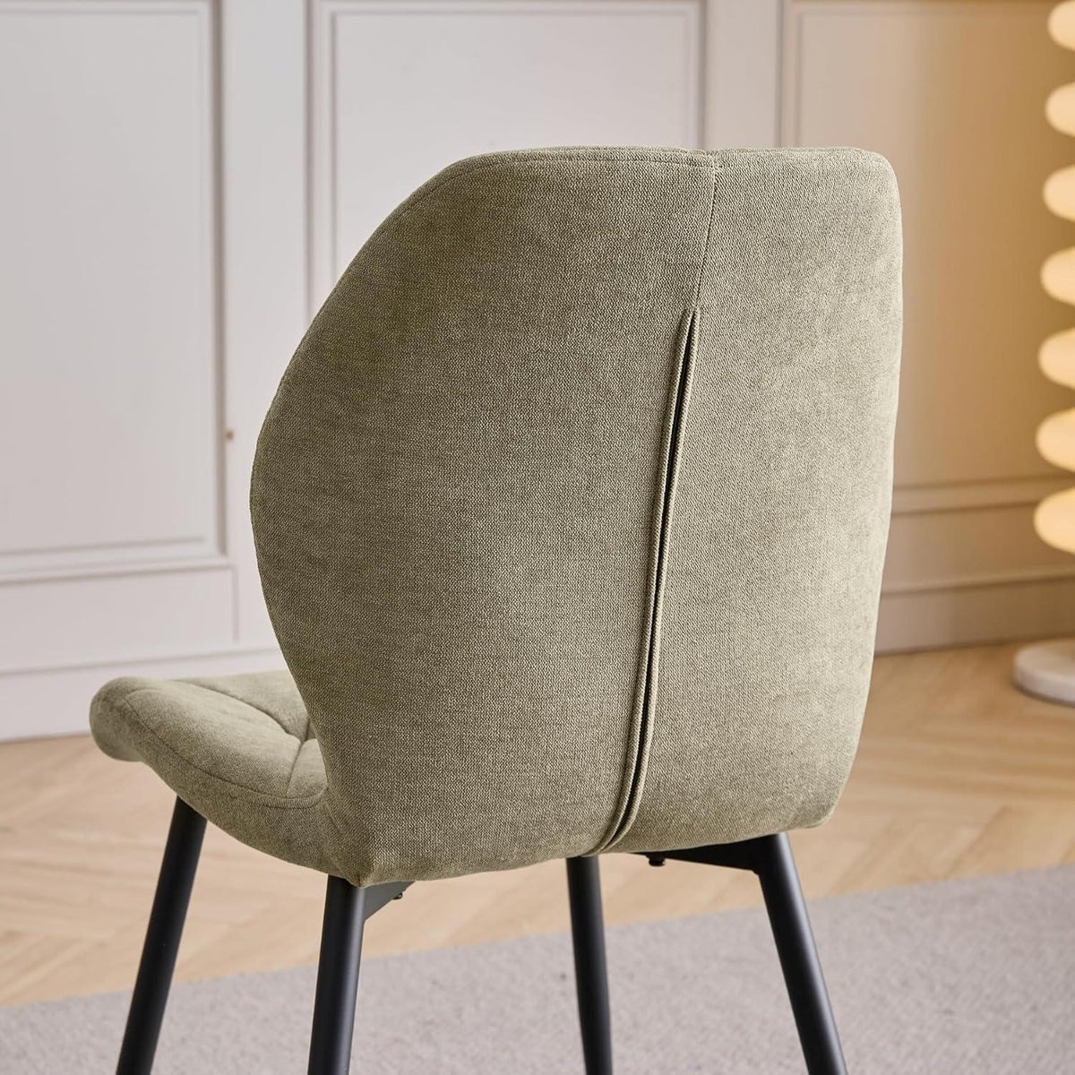 8 Esszimmerstühle Modern Gepolstert Grün Rautenmuster