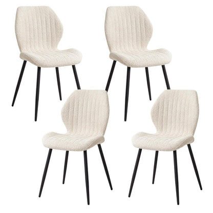 4er Set Esszimmerstühle Modern Beige Streifenmuster