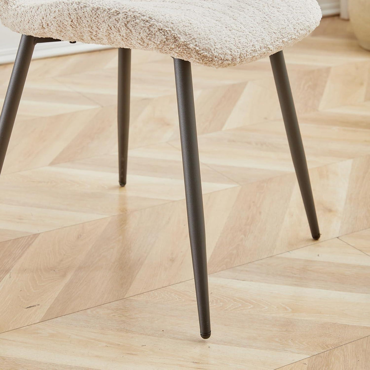 8er Set Esszimmerstühle Modern Beige Streifenmuster