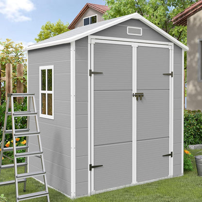 Wetterfestes Gartenhaus 3,9 m³ – Grau & Weiß