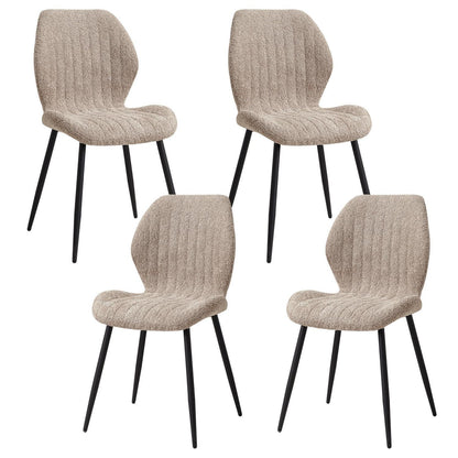 Moderner Esszimmerstuhl Set Braun - 4er Pack mit Streifenmuster