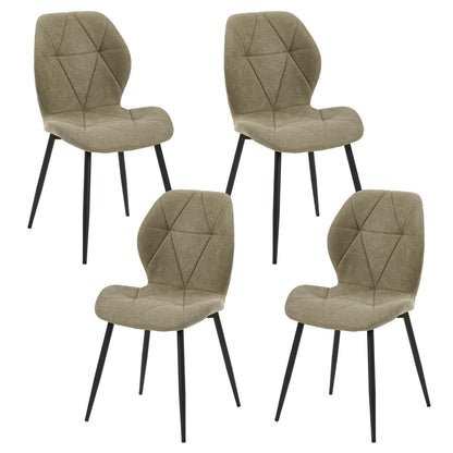 Moderner Esszimmerstuhl Set, Grün, 4er-Pack mit Rautenmuster