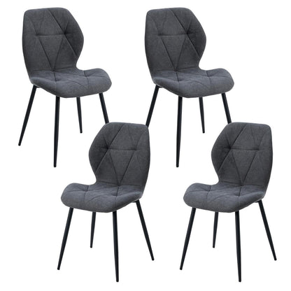 Moderner Esszimmerstuhl Set 4er – Gepolstert, Dunkelgrau