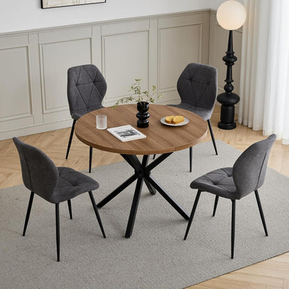 8 Esszimmerstühle Modern Gepolstert Dunkelgrau