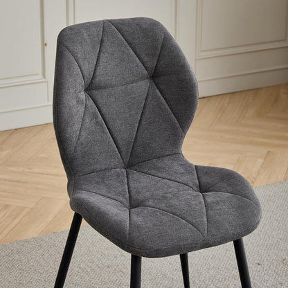 8 Esszimmerstühle Modern Gepolstert Dunkelgrau