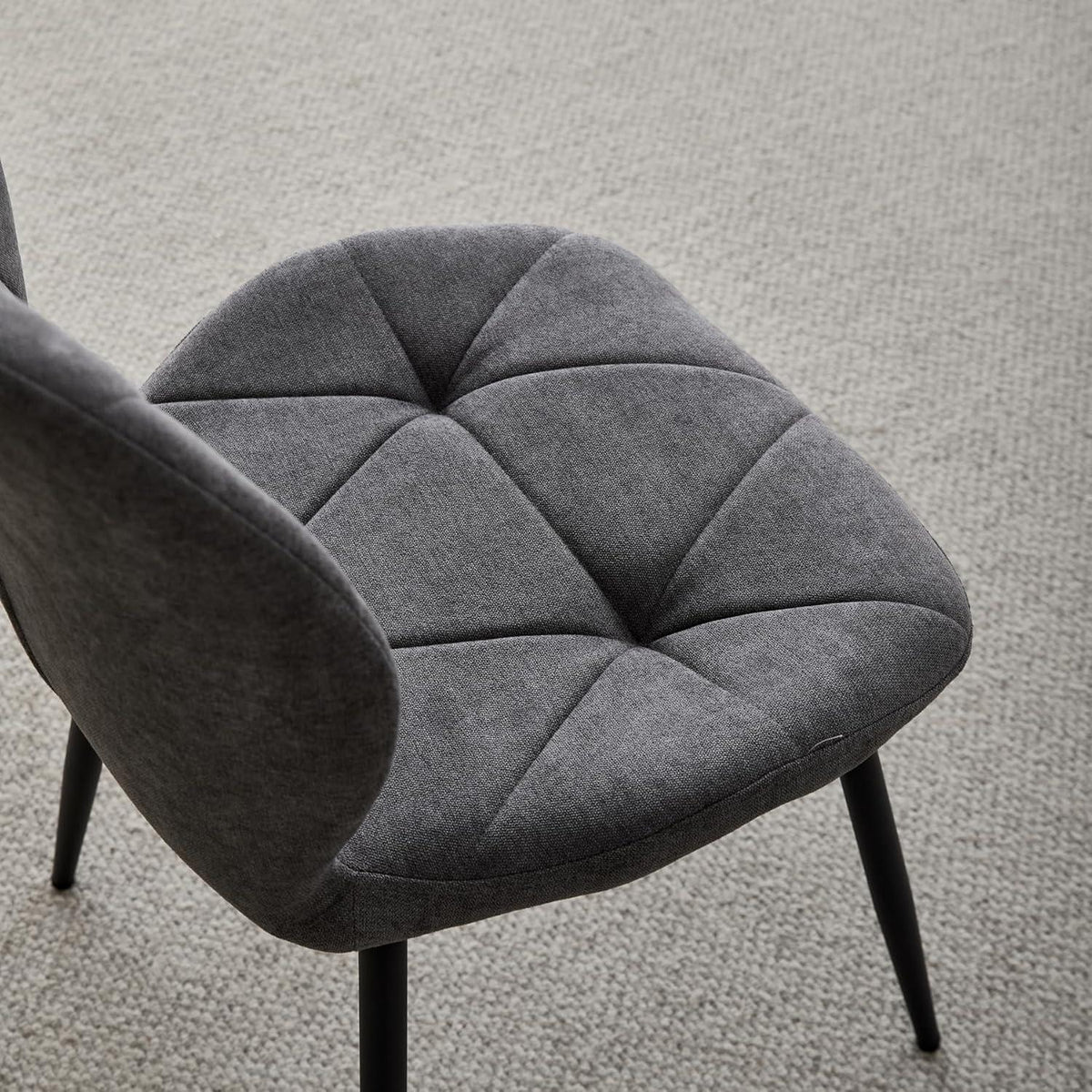 8 Esszimmerstühle Modern Gepolstert Dunkelgrau
