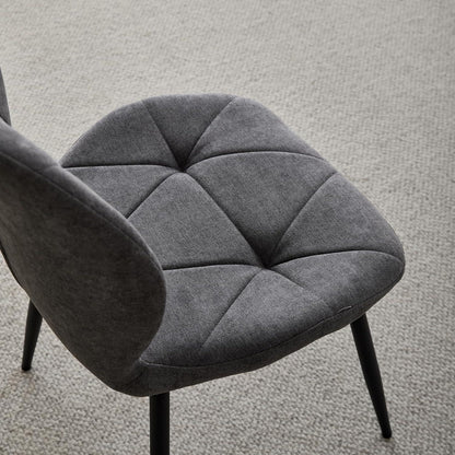 8 Esszimmerstühle Modern Gepolstert Dunkelgrau