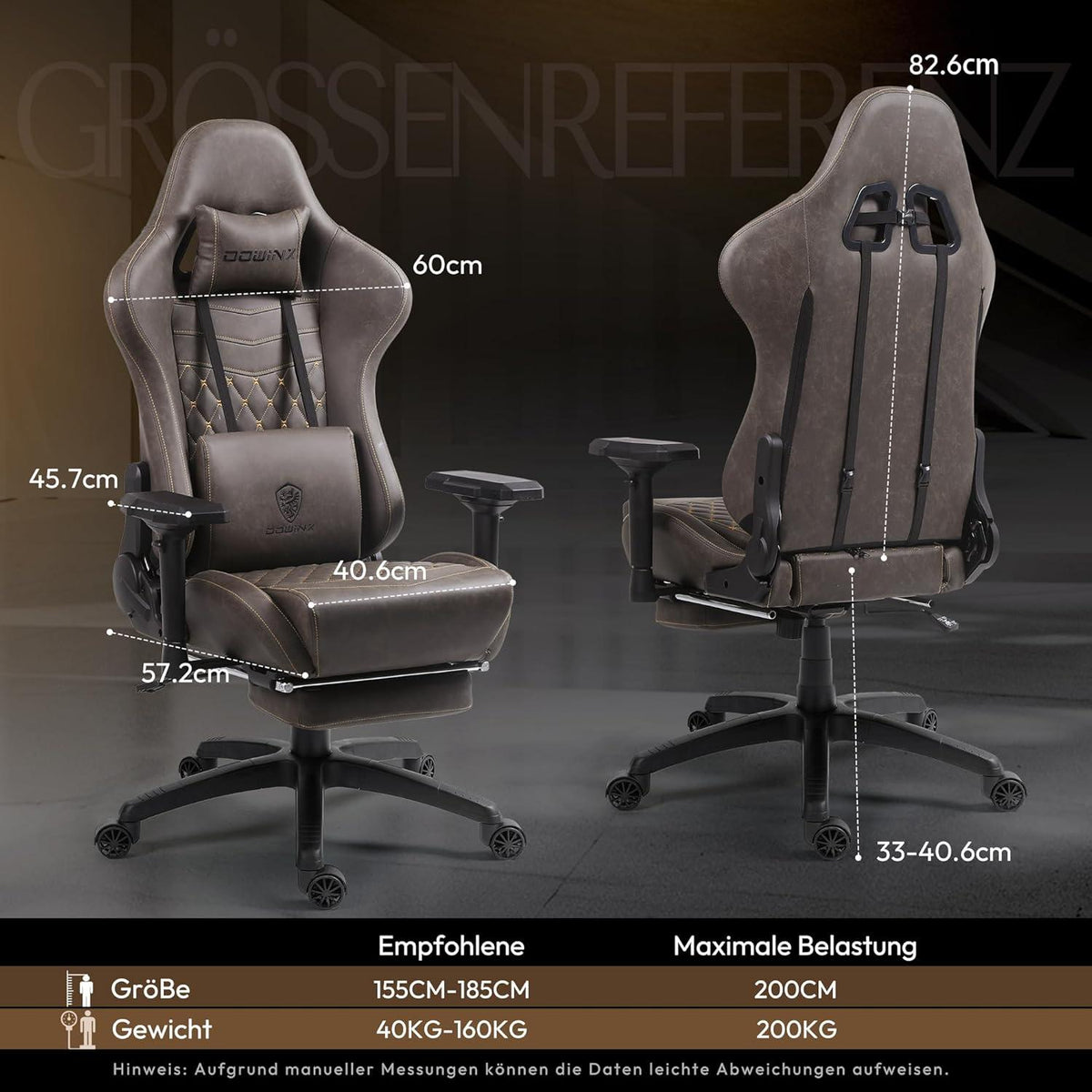 Ergonomischer Gaming Stuhl mit Massage und Fußstütze