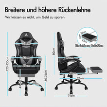 ALFORDSON Massage-Gaming-Stuhl mit LED und 150° Neigung in