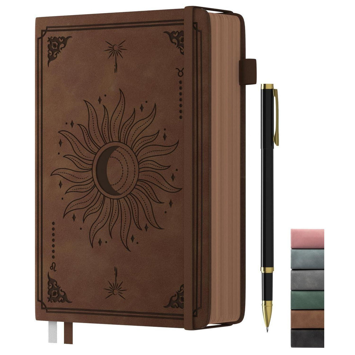 A5 Notizbuch mit Stift – Vintage Hardcover Journal 366 Seiten