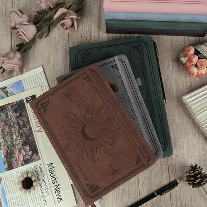 A5 Notizbuch mit Stift – Vintage Hardcover Journal 366 Seiten