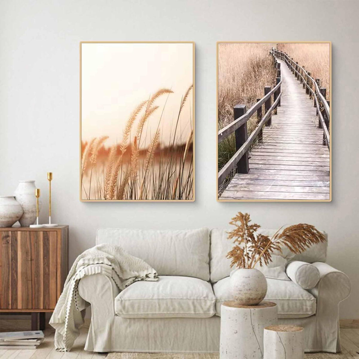 Boho Poster Set 3er Strand Landschaft Leinwandbild 40x50cm