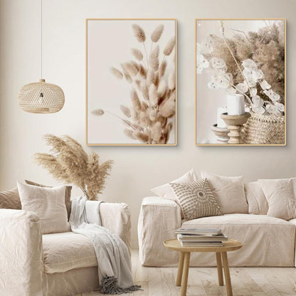 Boho Poster Set 3er Strand Landschaft Wandbilder Beige