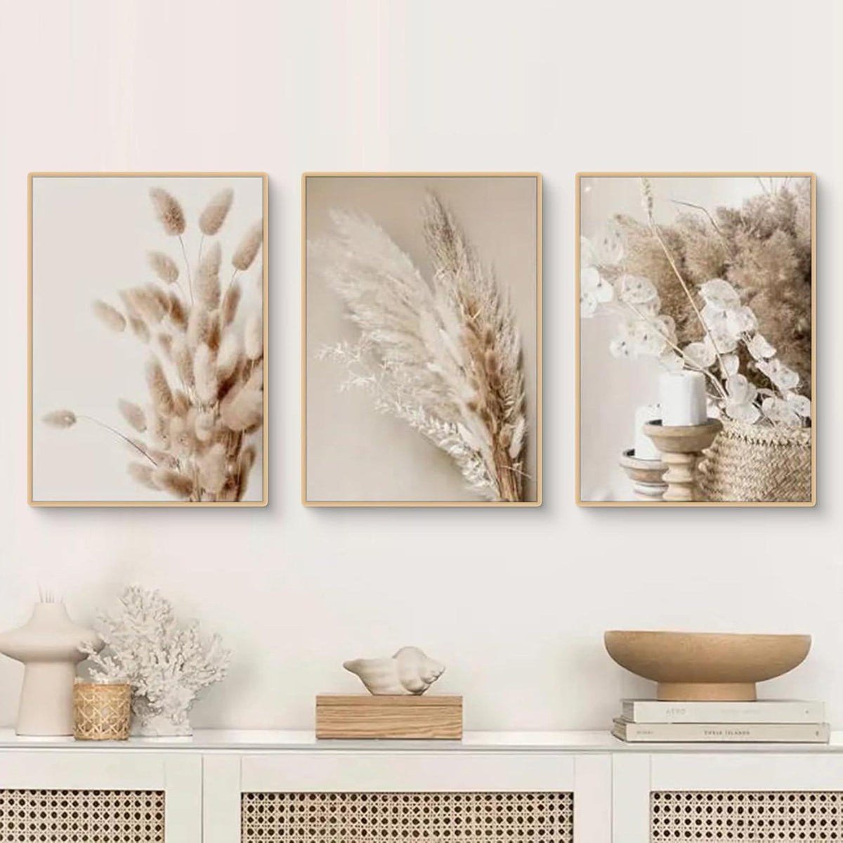 Boho Poster Set 3er Strand Landschaft Leinwandbild 50x70cm