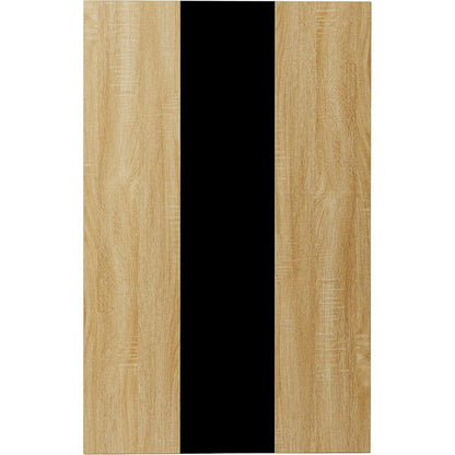 Essgruppe Eiche-Schwarz mit 2 weißen Esszimmerstühlen (110cm)
