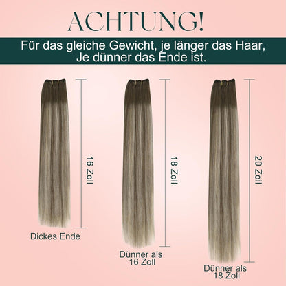 Echthaar Tressen Bundles Blond #1000 30/55cm