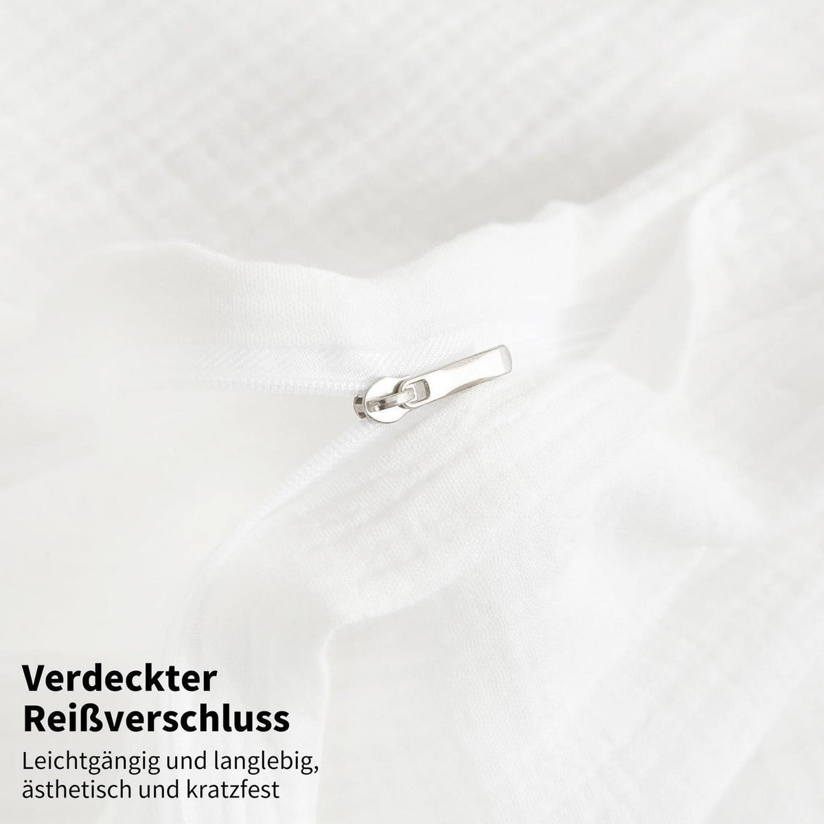 Doppelte Muslin Bettwäsche 200x200 Weiß – Weich & Atmungsaktiv