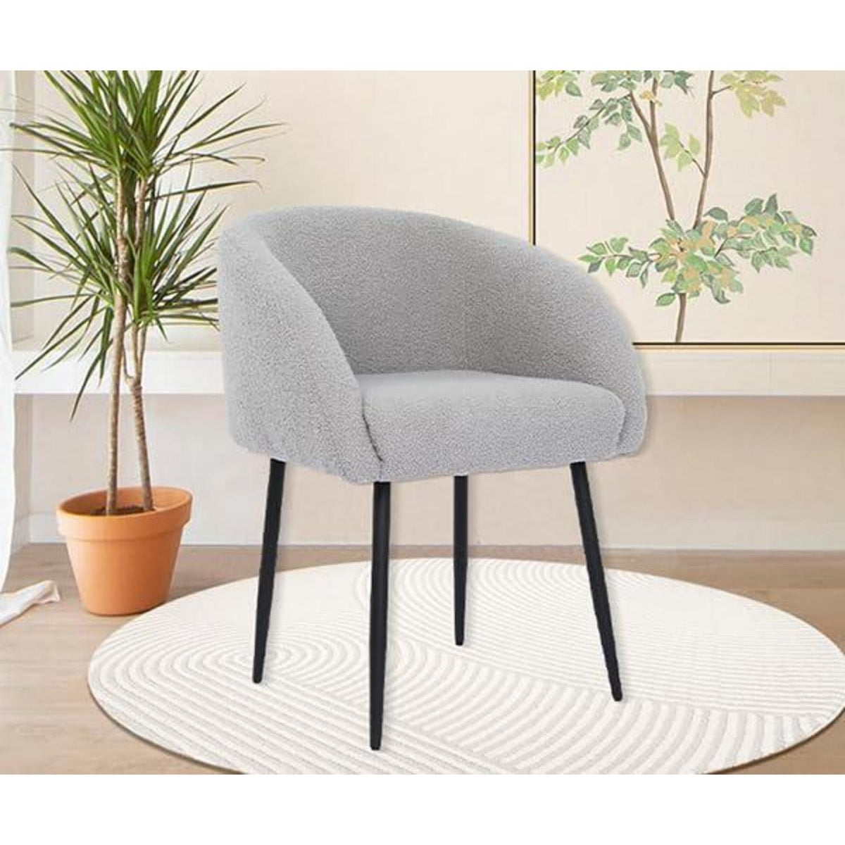 Mingone Lammwoll Sessel – Bequemer Loungesessel Grau