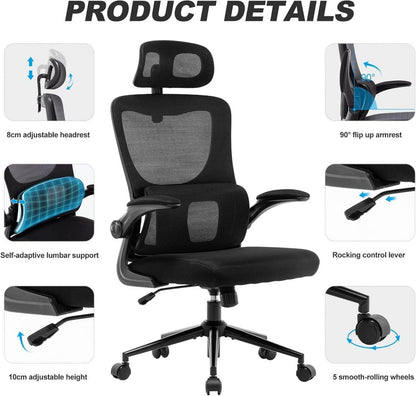 Ergonomischer Bürostuhl mit Kopfstütze und
