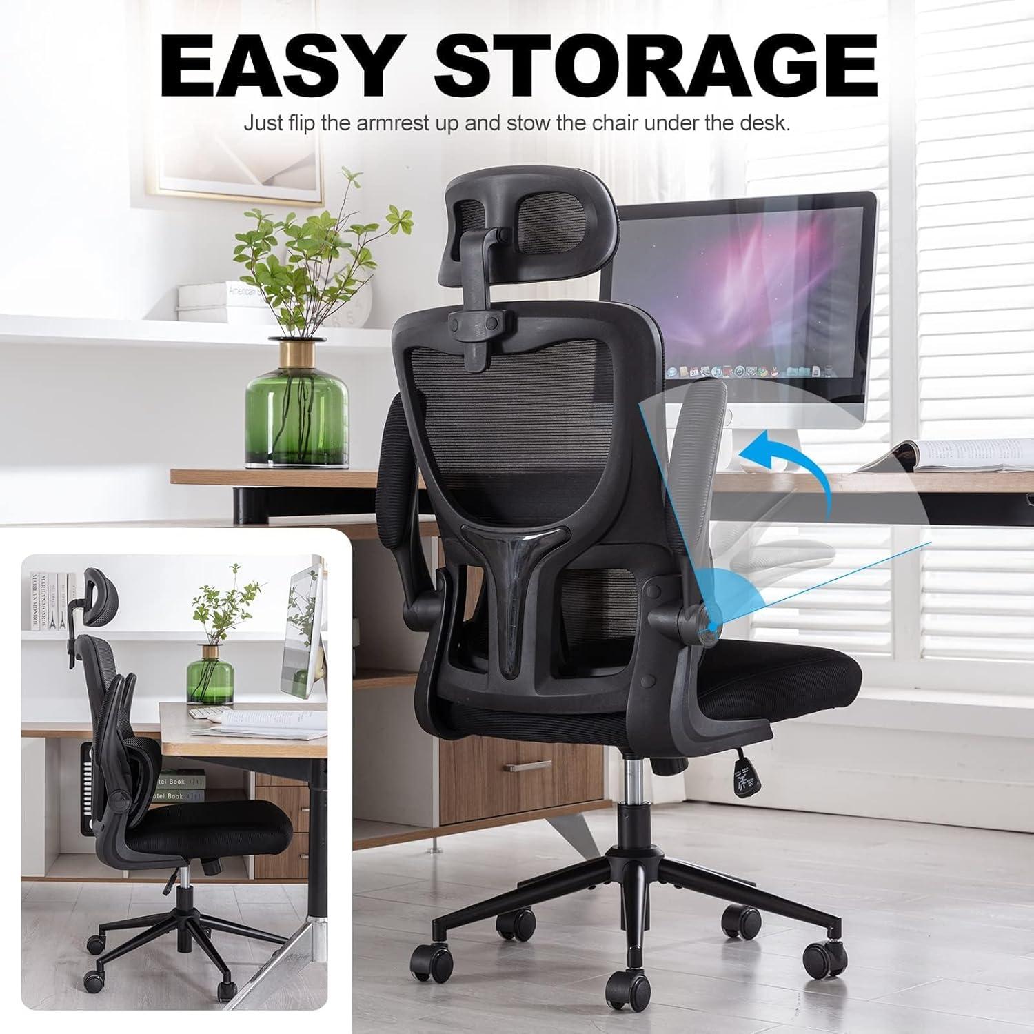 Ergonomischer Bürostuhl mit Kopfstütze und Lordosenstütze