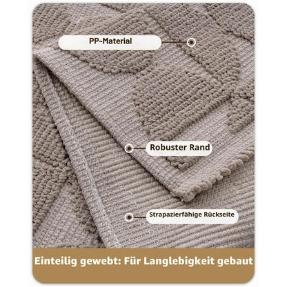 Fußmatte waschbar 120x180cm - Taupe, rutschfest & dünn