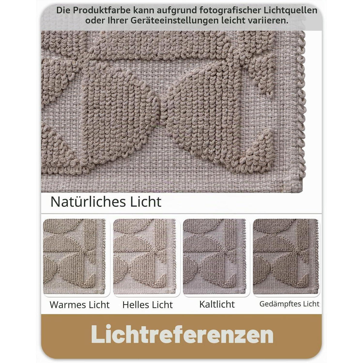 Fußmatte waschbar 120x180cm - Taupe, rutschfest & dünn