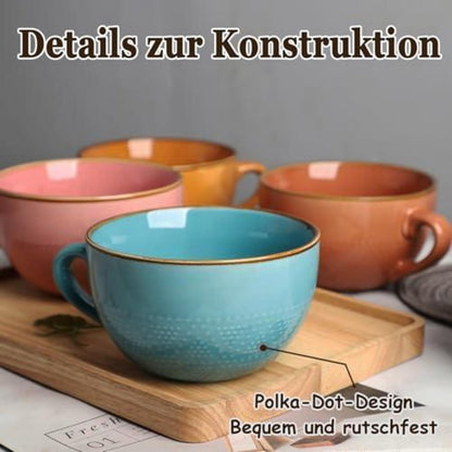 Große Keramiktasse 700ml - Kaffeebecher Blau