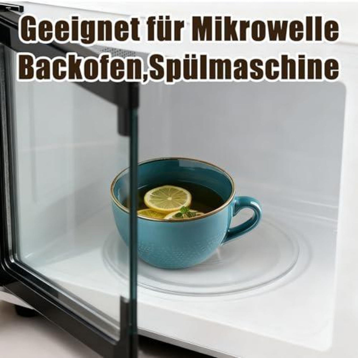 Große Keramiktasse 700ml - Kaffeebecher Blau
