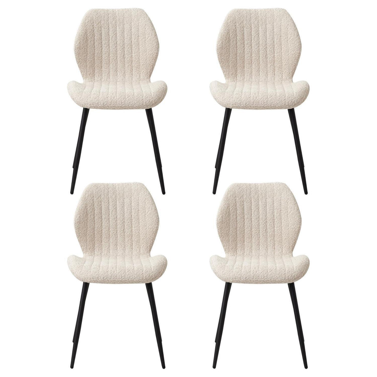 4er-Set Esszimmerstühle Leinen, Schwarz, Beige – Bequem & Modern
