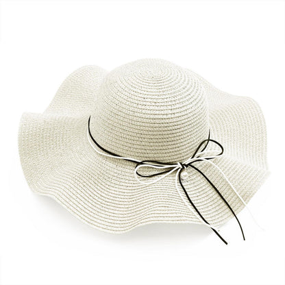 Damen Strohhut Faltbar mit Krempe & Schleife – Sommer & Strand