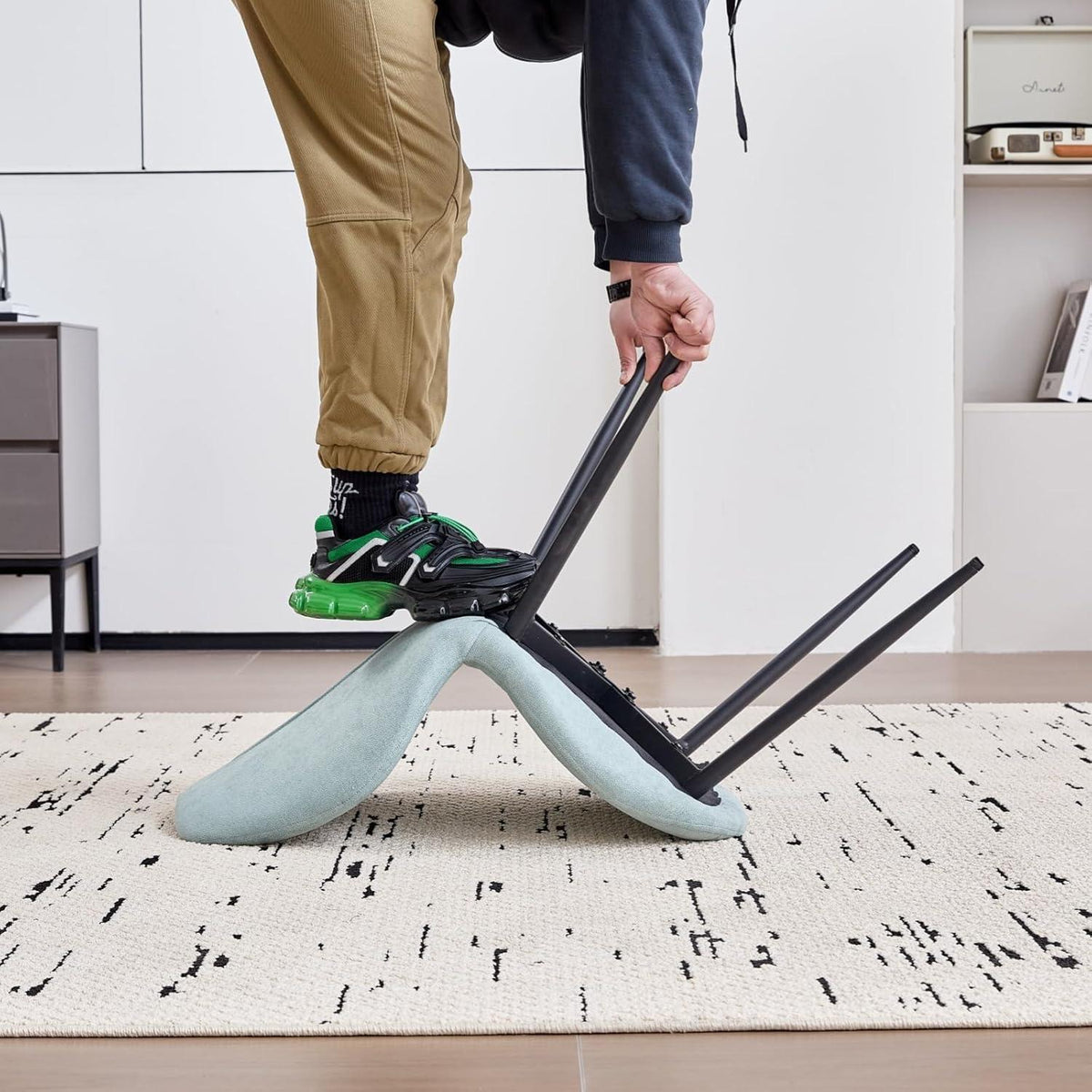 8 Esszimmerstühle Leinen Mintgrün, Gepolstert & Komfortabel