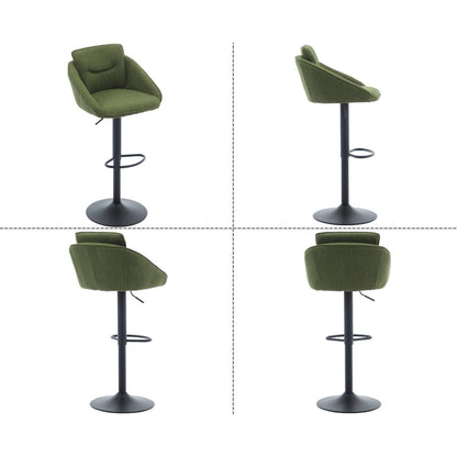 Verstellbarer Barhocker mit Fußstütze – 2er Set, Grün