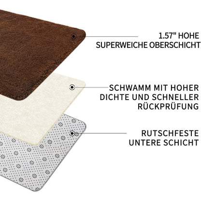 Flauschiger Hochflor Teppich Braun 160x230 – Wohnzimmer, Schlafzimmer & Kinderzimmer