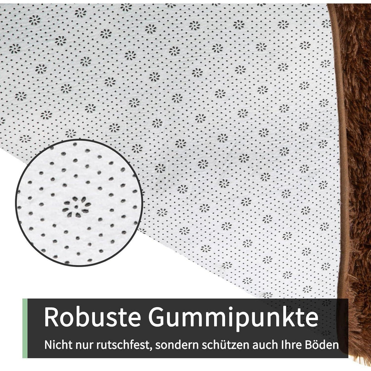Flauschiger Hochflor Teppich Braun 160x230 – Wohnzimmer, Schlafzimmer & Kinderzimmer