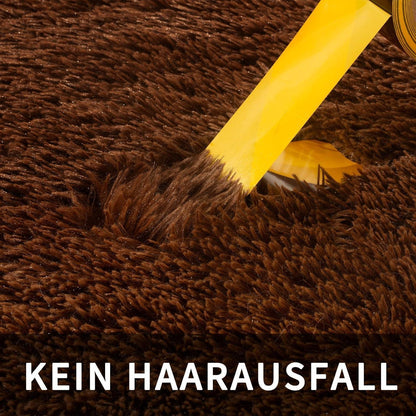 Flauschiger Hochflor Teppich Braun 160x230 – Wohnzimmer, Schlafzimmer & Kinderzimmer