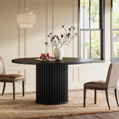 Runder Esstisch 120cm Schwarz – Moderner Esszimmertisch für 4-6 Personen