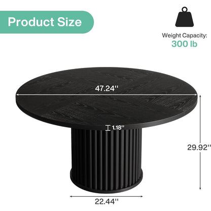 Runder Esstisch 120cm Schwarz – Moderner Esszimmertisch für 4-6 Personen